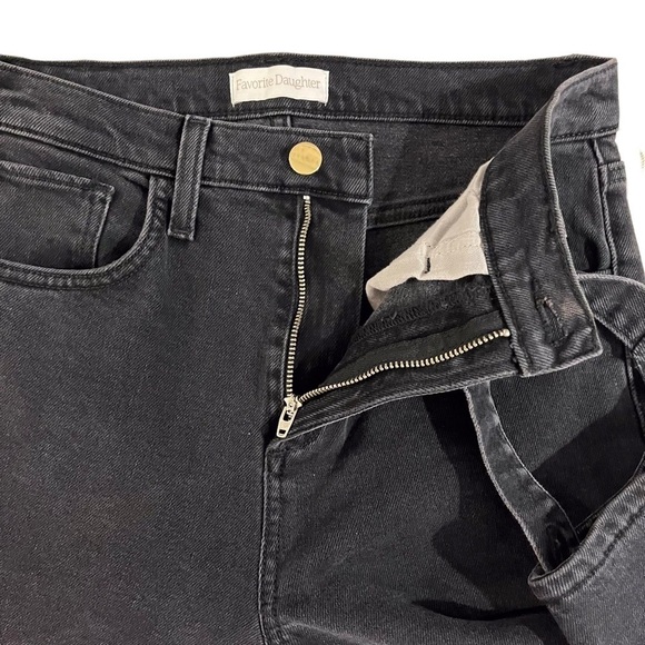 Favorite Daughter The Evelyn High Rise Straight Jeans Black Size 24 Stirrup - Picture 4 of 9